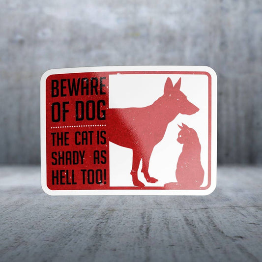 Two Feet Treats - Beware of Dog and Shady Cat - Sticker