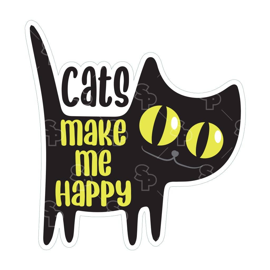 Two Feet Treats - Cats Make Me Happy - Sticker