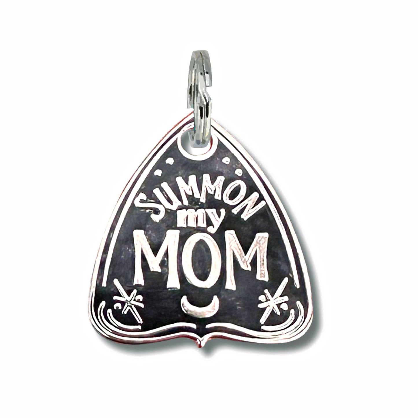 Bad Tags - Halloween Planchette Dog Tag - Summon my Mom - Engraved QR Code