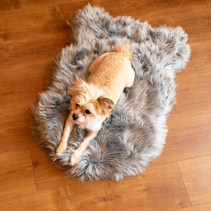 PupRug by Paw.com® Faux Fur Orthopedic Dog Bed - Curve Charcoal Grey - Doot's Pet LLC Collars For A Cause