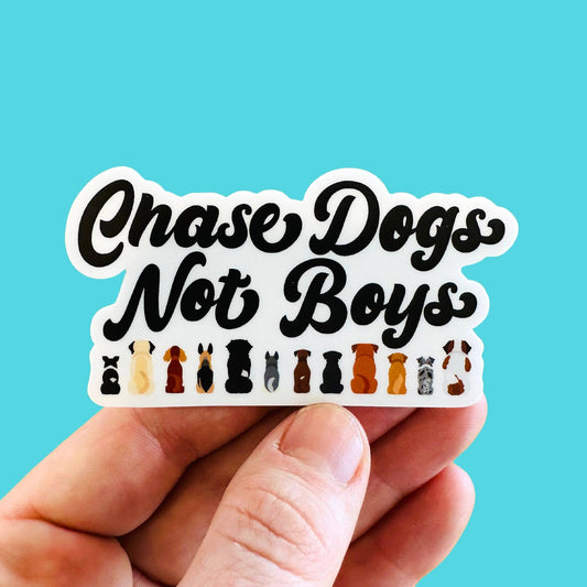 Bad Tags - Funny Dog Sticker - Chase Dogs not Boys