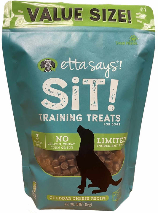 Etta Says! Sit! Dog Training Treats Cheese Value Bag 16oz