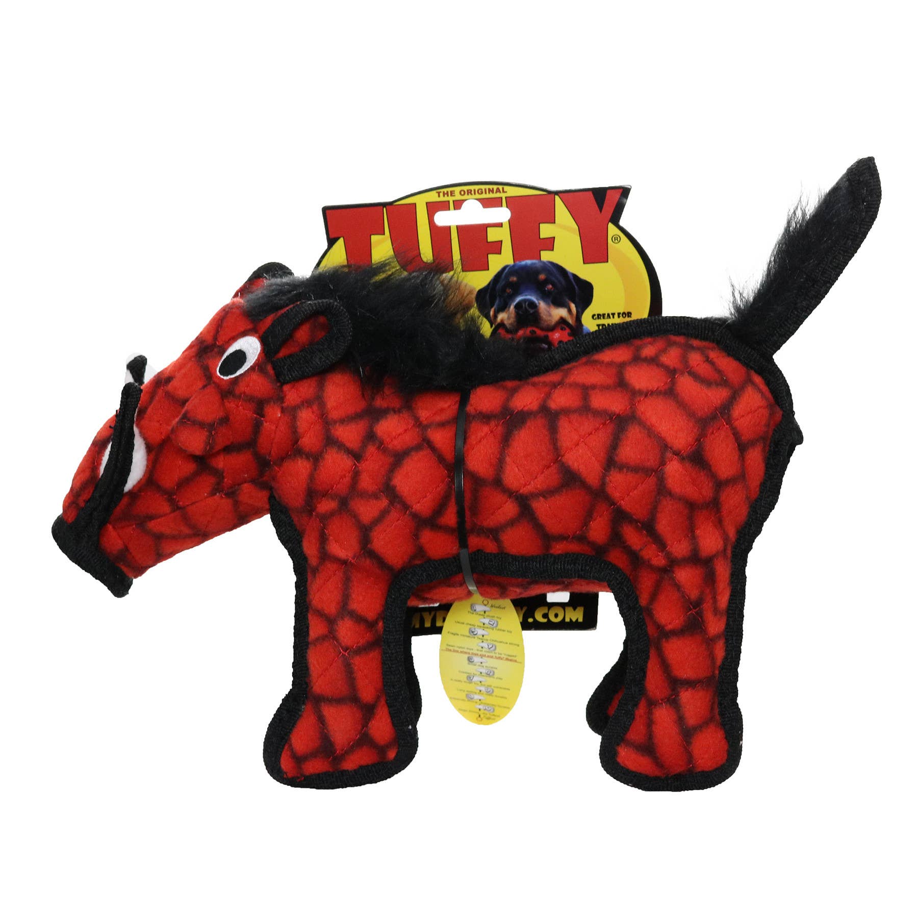 Tuffy Dog Toys - VIP Products - Tuffy Desert Warthog - Red, Tough, Durable Dog Toy - Doot's Pet LLC Collars For A Cause