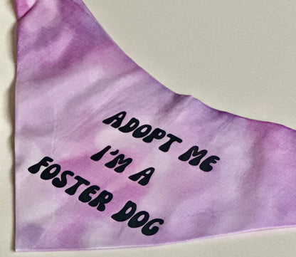Adopt Me I'm A Foster Tie Dye Dog Bandana New Arrival