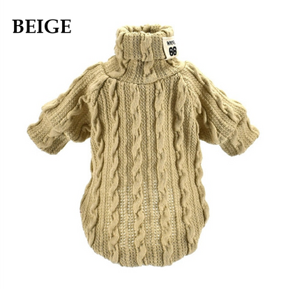 Winter Warm Knitted Turtleneck Sweater for Small Dogs or Cats