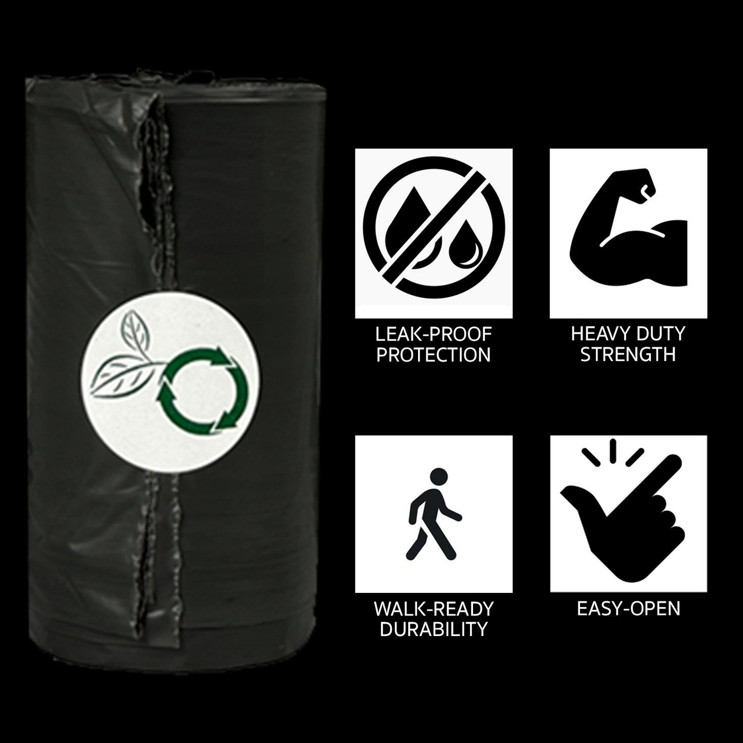beyondGREEN Dog Waste Bags – Folded Rolls – Made in USA, Leak-Resistant, Extra-Strong - Doot's Pet LLC Collars For A Cause