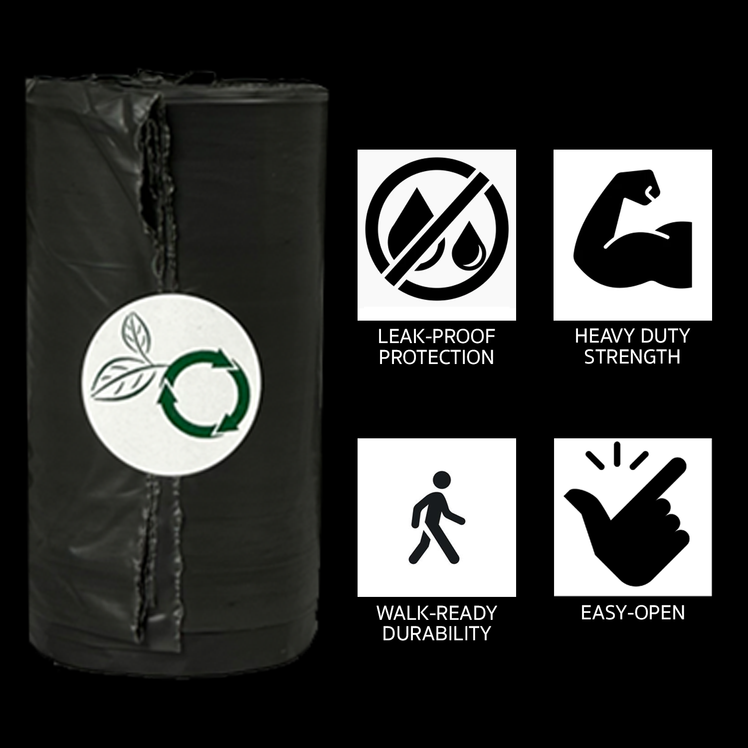beyondGREEN Dog Waste Bags – Folded Rolls – Made in USA, Leak-Resistant, Extra-Strong - Doot's Pet LLC Collars For A Cause