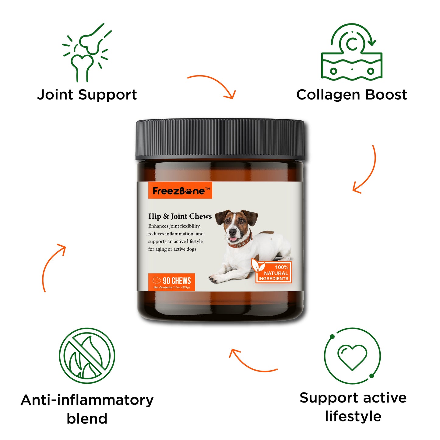 Hip & Joint Chews (90 Chews) - Doot's Pet LLC Collars For A Cause