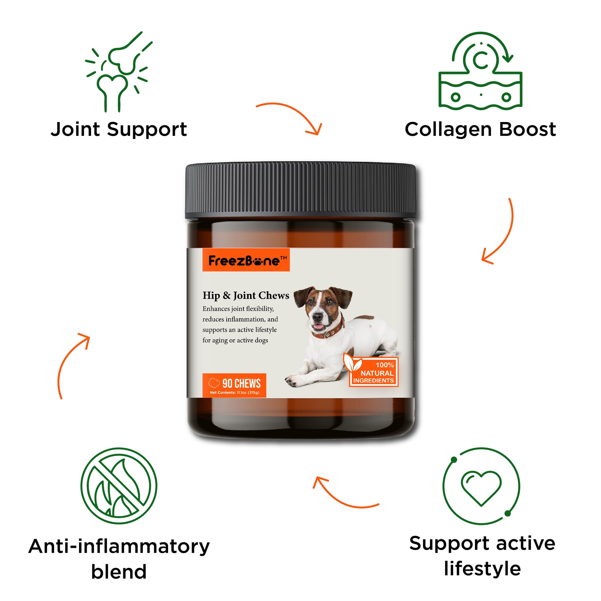 Hip & Joint Chews (90 Chews) - Doot's Pet LLC Collars For A Cause