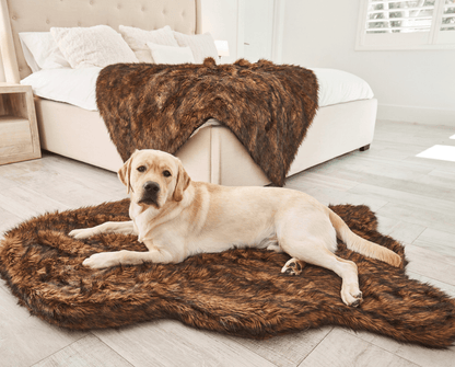 PupRug by Paw.com® Faux Fur Orthopedic Dog Bed - Curve Brown - Doot's Pet LLC Collars For A Cause