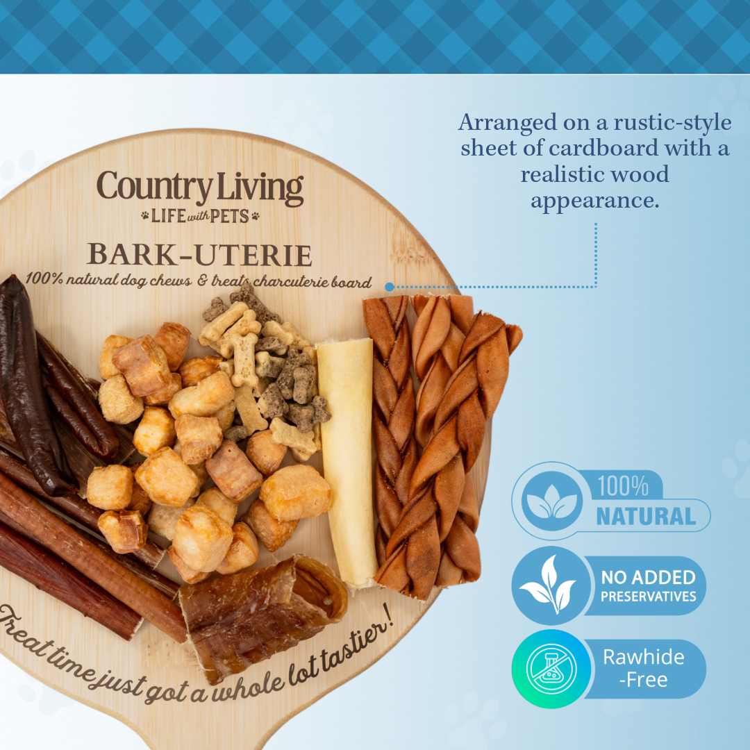 Country Living Bark-Uterie Board – Charcuterie-Inspired Natural Dog Treats Variety | Single-Ingredient, High-Protein, Grain-Free | All Breeds & Sizes - Doot's Pet LLC Collars For A Cause