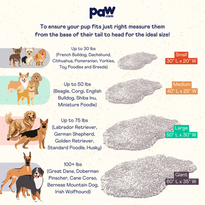 PupRug by Paw.com® Faux Fur Orthopedic Dog Bed - Curve Polar White - Doot's Pet LLC Collars For A Cause