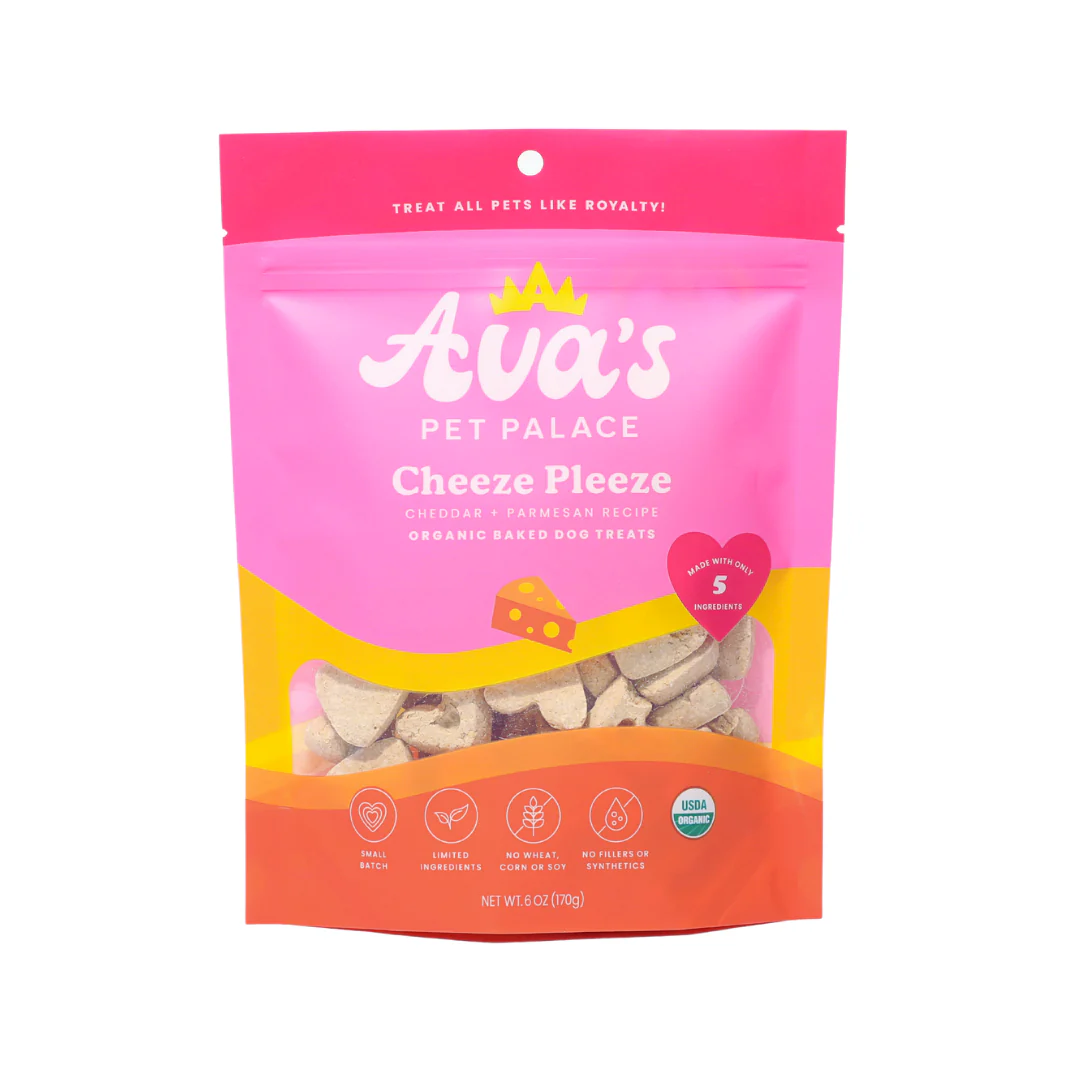 Ava's Pet Palace Organic Baked Dog Treats - Cheeze Pleeze (6 oz) / 2-Pack - Doot's Pet LLC Collars For A Cause