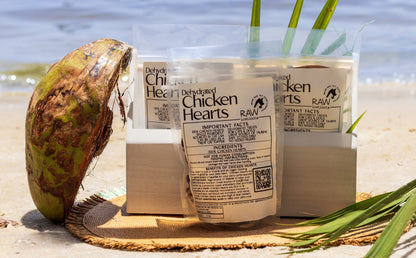 Dehydrated Chicken Hearts – 4oz | Raw Instincts | Single-Ingredient Organ Treat for Cats & Dogs - Doot's Pet LLC Collars For A Cause