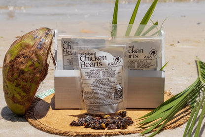 Dehydrated Chicken Hearts – 4oz | Raw Instincts | Single-Ingredient Organ Treat for Cats & Dogs - Doot's Pet LLC Collars For A Cause