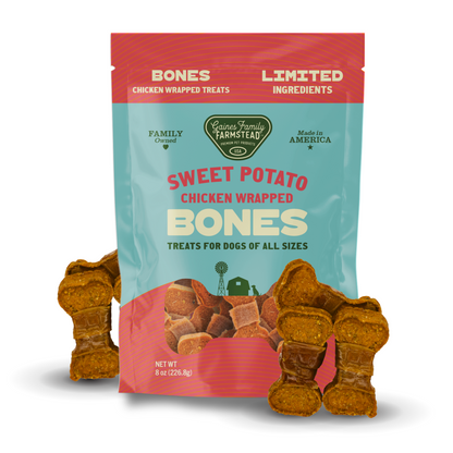 Chicken Wrapped Sweet Potato Bones - Doot's Pet LLC Collars For A Cause