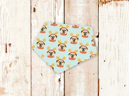 "Christmas Pugs" Dog Bandana