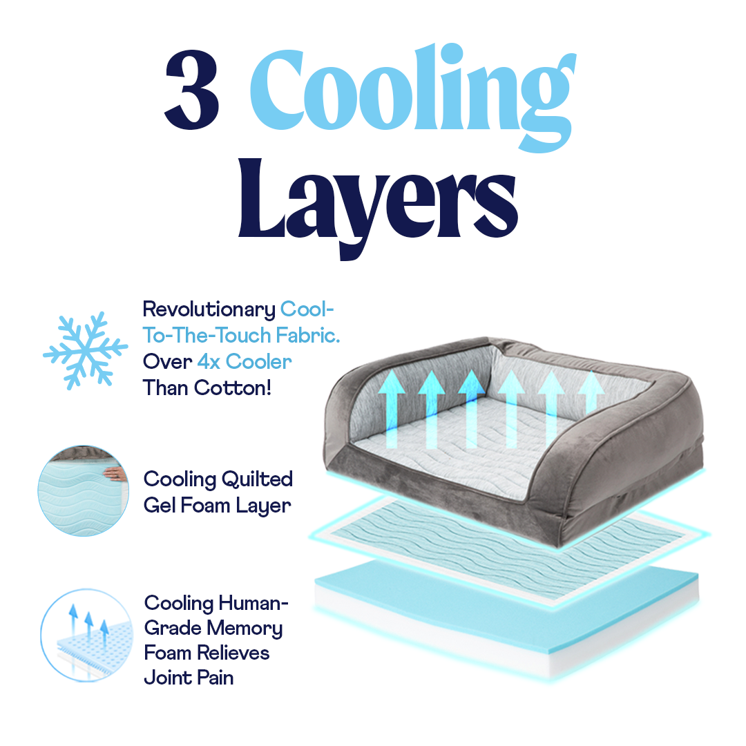PupChill™ Cooling Bolster Dog Bed - Doot's Pet LLC Collars For A Cause