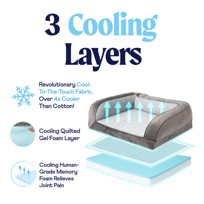 PupChill™ Cooling Bolster Dog Bed - Doot's Pet LLC Collars For A Cause