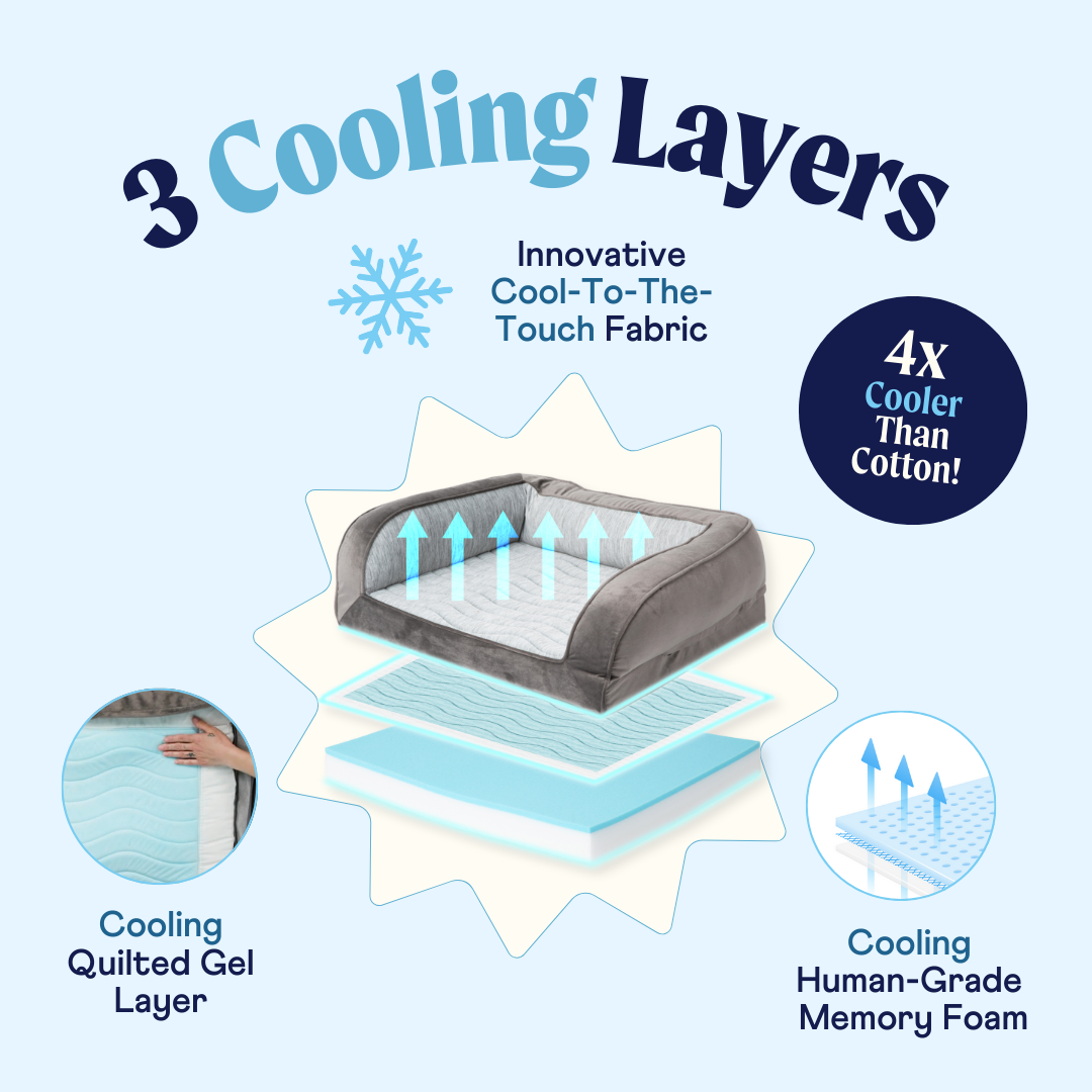 PupChill™ Cooling Bolster Dog Bed - Doot's Pet LLC Collars For A Cause