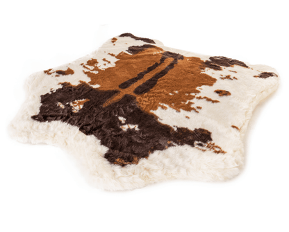 PupRug® Animal Print Memory Foam Dog Bed - Brown Faux Cowhide - Doot's Pet LLC Collars For A Cause