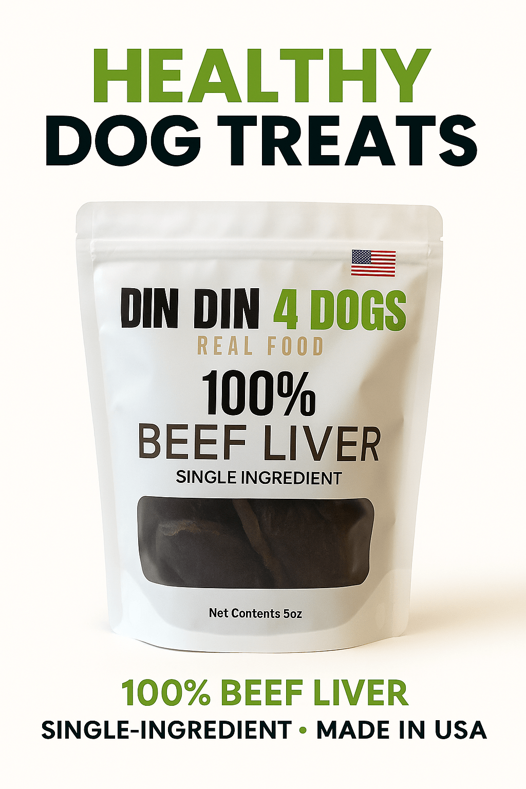 100% Beef Liver Dog Treats, 5 Ounce Bag, Single Ingredient, High Protein - Doot's Pet LLC Collars For A Cause