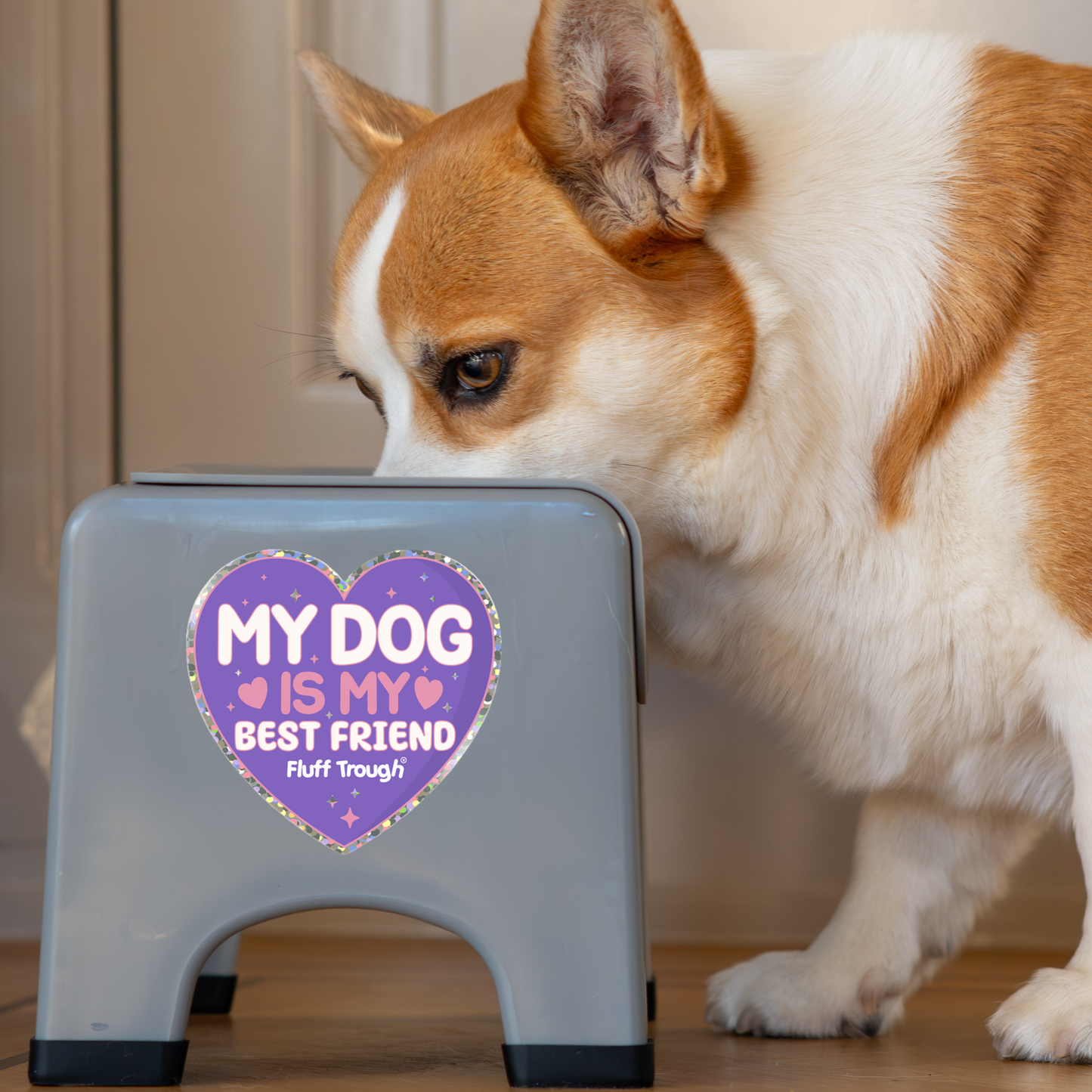 My Dog is My Best Friend Glitter Heart Sticker