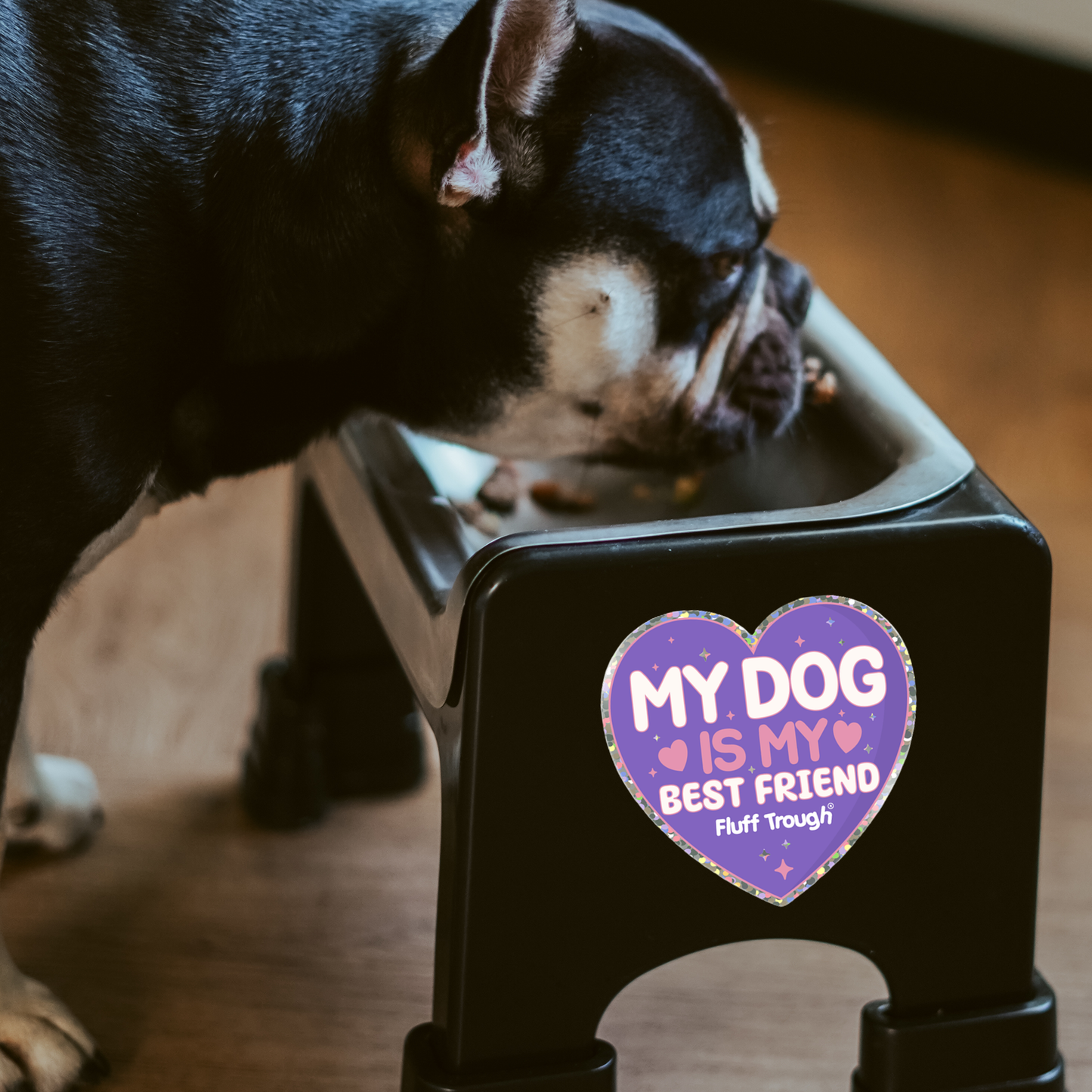 My Dog is My Best Friend Glitter Heart Sticker
