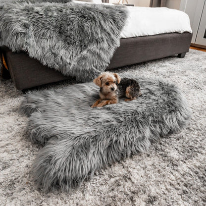 PupRug by Paw.com® Faux Fur Orthopedic Dog Bed - Curve Charcoal Grey - Doot's Pet LLC Collars For A Cause