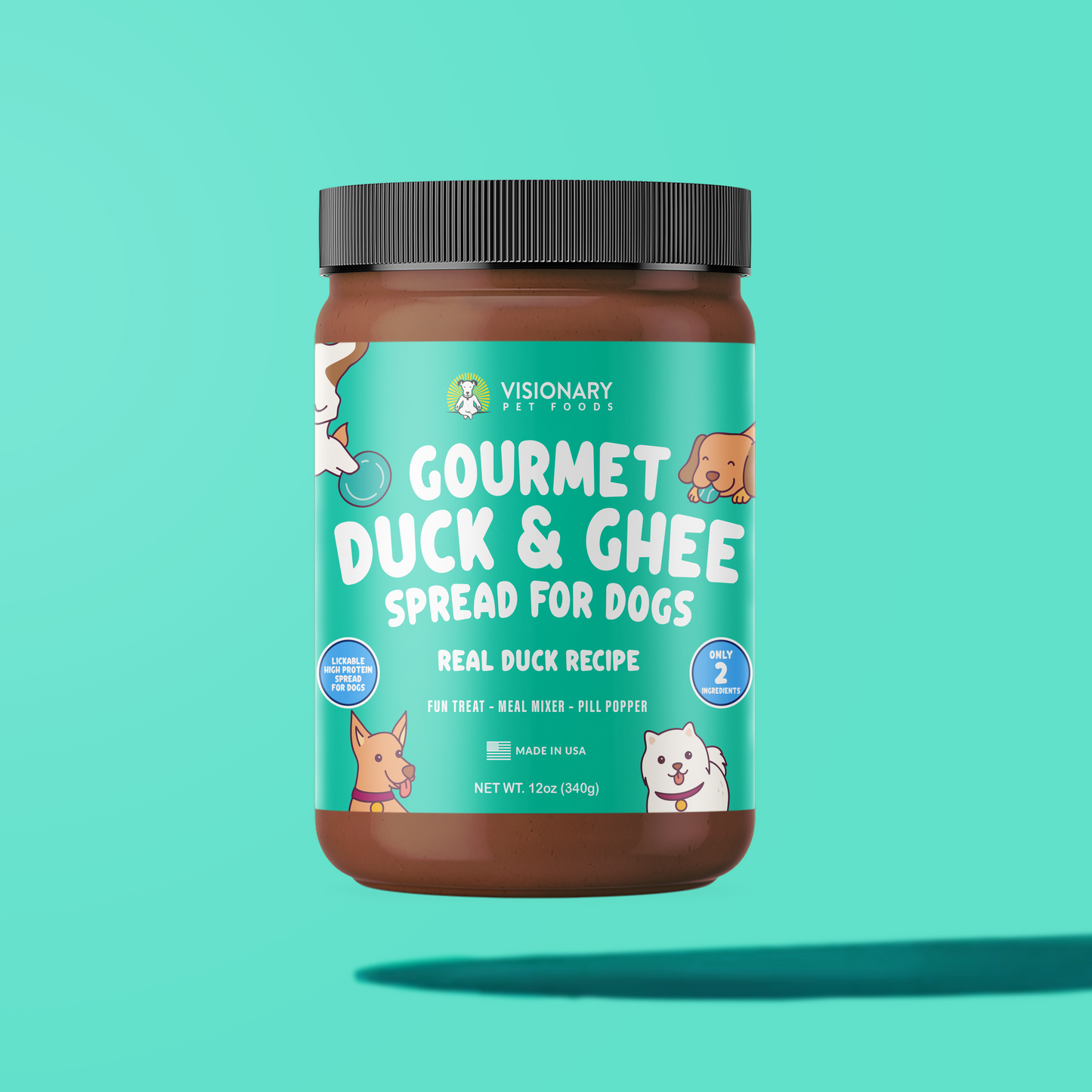 Duck and Ghee Meat Spread | NEW 12oz Jar - Doot's Pet LLC Collars For A Cause