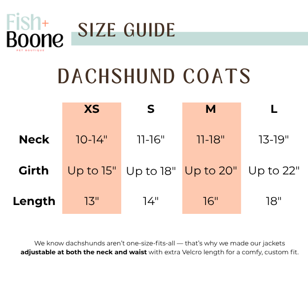 Dachshunds & Daisies Dog Coat - Doot's Pet LLC Collars For A Cause