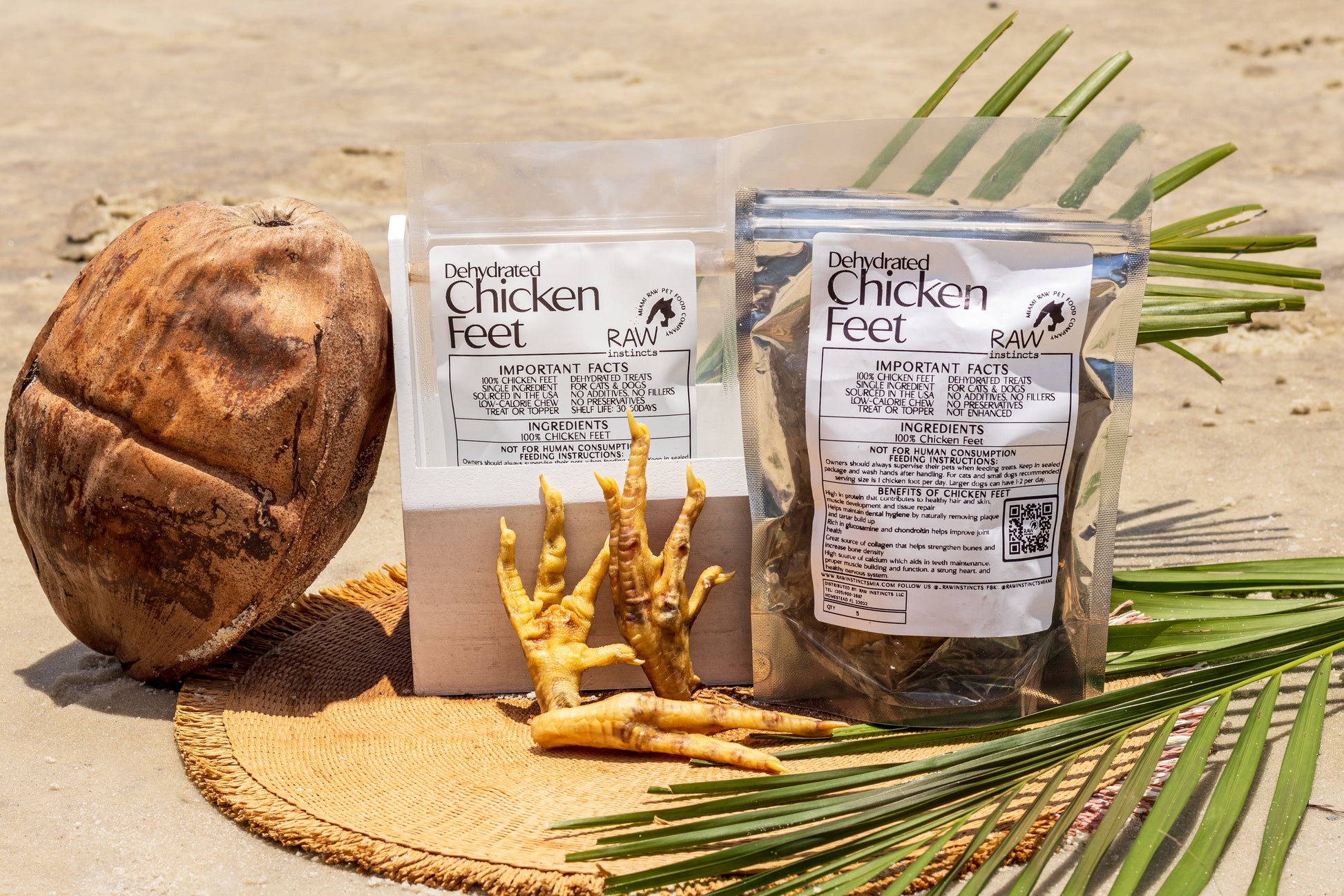 Dehydrated Chicken Feet – 5ct | Raw Instincts | Natural Chew for Cats & Dogs - Doot's Pet LLC Collars For A Cause