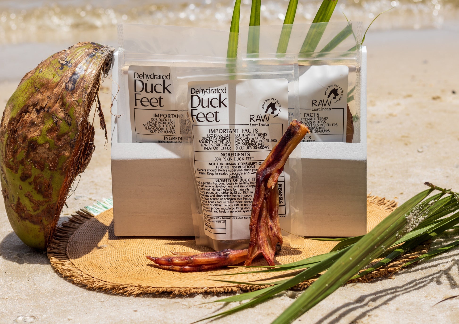 Dehydrated Duck Feet for Dogs & Cats — 100% Pekin Duck | Raw Instincts USA - Doot's Pet LLC Collars For A Cause