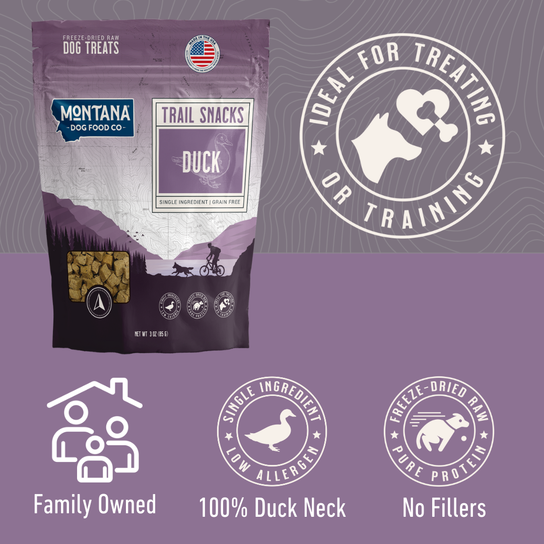 Duck Freeze-dried Raw Trail Snacks (Treats) for Dogs 3oz - Doot's Pet LLC Collars For A Cause