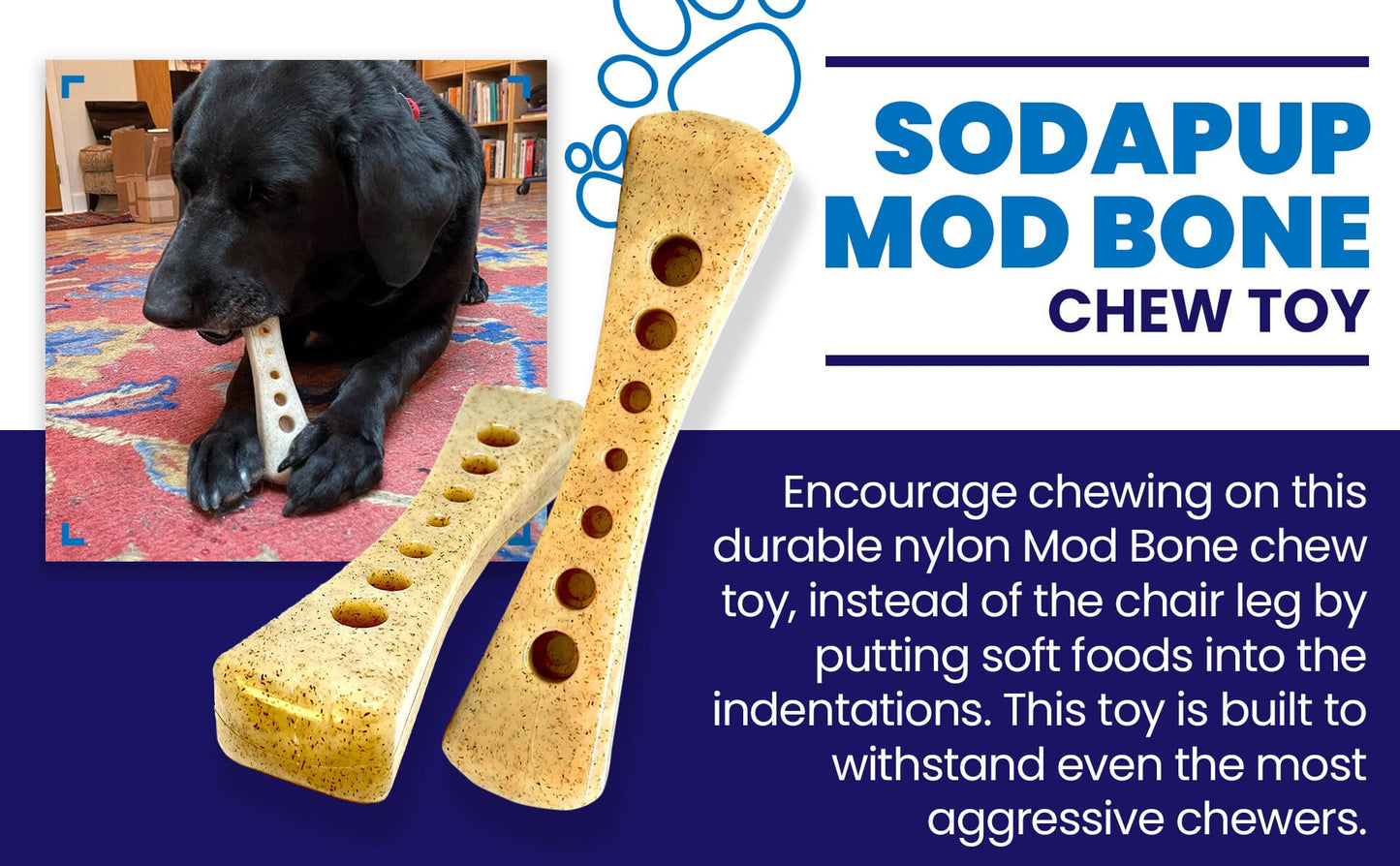 MOD Bone Nylon Dog Chew Toy for Aggressive Chewers | USA Made - Doot's Pet LLC Collars For A Cause