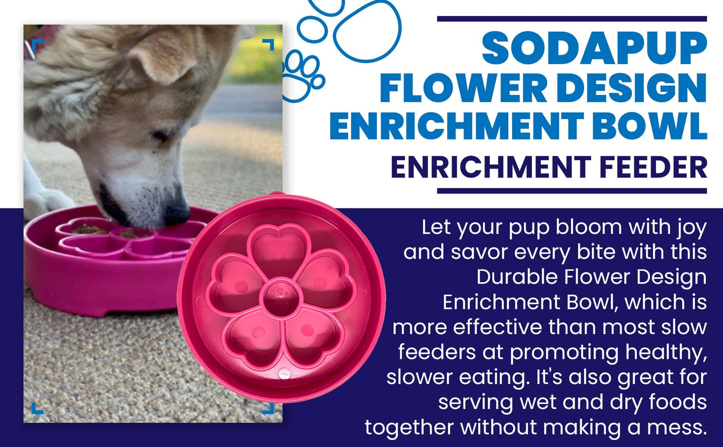 Flower eBowl Deep Slow Feeder Dog Bowl for Enrichment | USA Made - Doot's Pet LLC Collars For A Cause