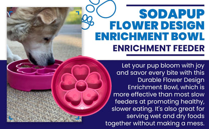 Flower eBowl Deep Slow Feeder Dog Bowl for Enrichment | USA Made - Doot's Pet LLC Collars For A Cause