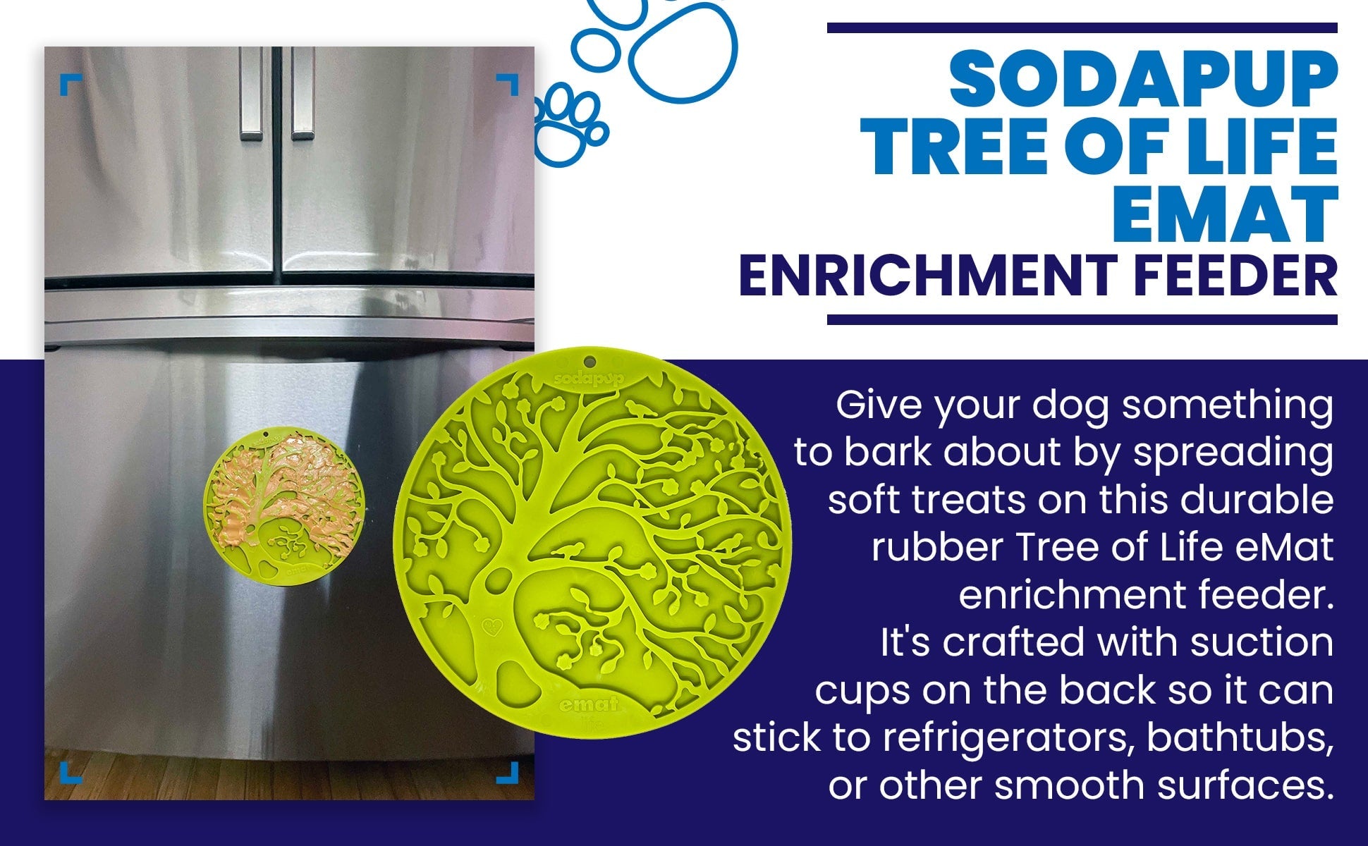 Tree of Life eMat - Enrichment Lick Mat For Dogs and Cats - With Suction Cups | Tree Design | USA Made - Doot's Pet LLC Collars For A Cause