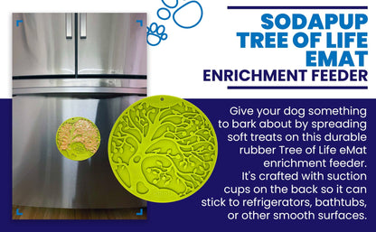 Tree of Life eMat - Enrichment Lick Mat For Dogs and Cats - With Suction Cups | Tree Design | USA Made - Doot's Pet LLC Collars For A Cause