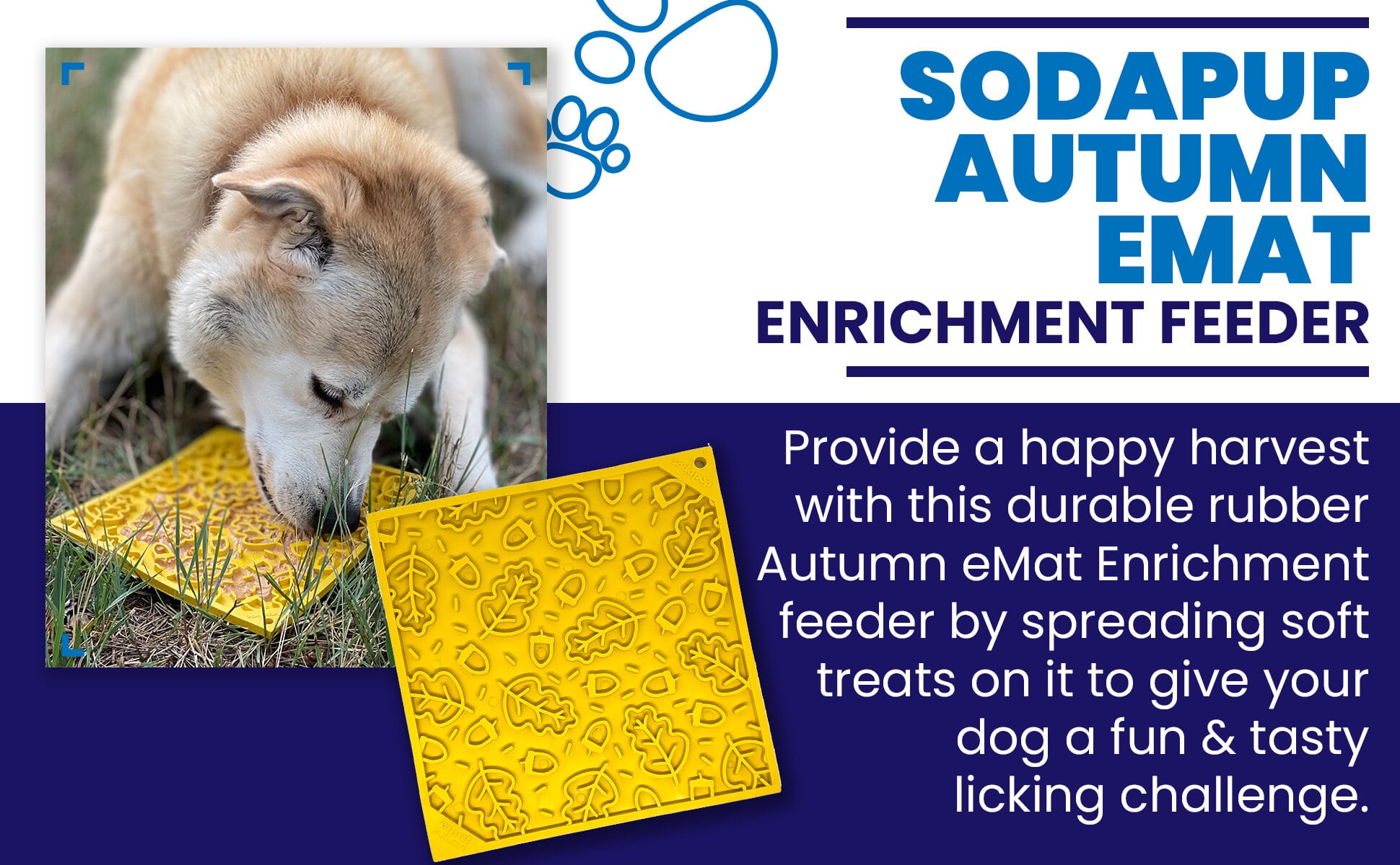 Autumn eMat - Enrichment Lick Mat For Dogs and Cats| Fall Leaves Design | SodaPup - Doot's Pet LLC Collars For A Cause