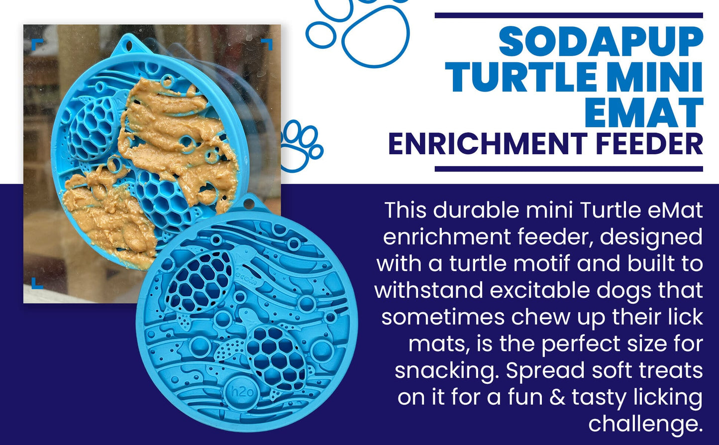 Turtle eMat-Mini Lick Mat with Suction Cups - Small Dogs & Cats | USA - Doot's Pet LLC Collars For A Cause