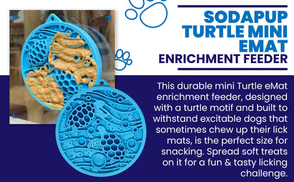 Turtle eMat-Mini Lick Mat with Suction Cups - Small Dogs & Cats | USA - Doot's Pet LLC Collars For A Cause