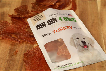 100% Turkey Dog Treats, 5 Ounce Bag, Single Ingredient, High Protein - Doot's Pet LLC Collars For A Cause