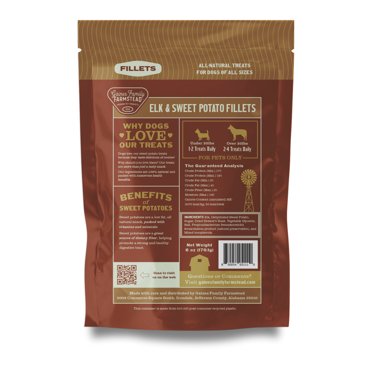 Elk and Sweet Potato Fillets - Doot's Pet LLC Collars For A Cause