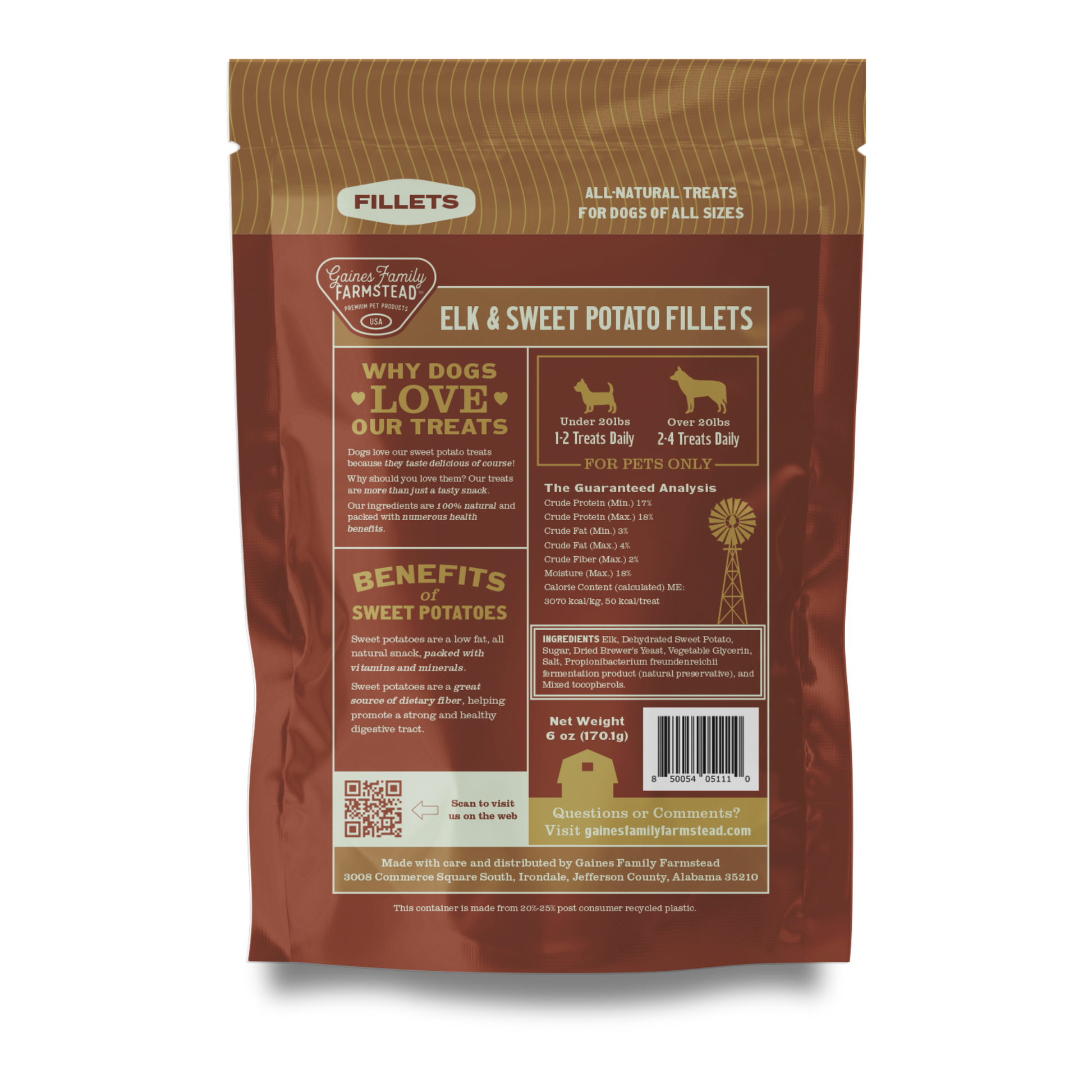 Elk and Sweet Potato Fillets - Doot's Pet LLC Collars For A Cause