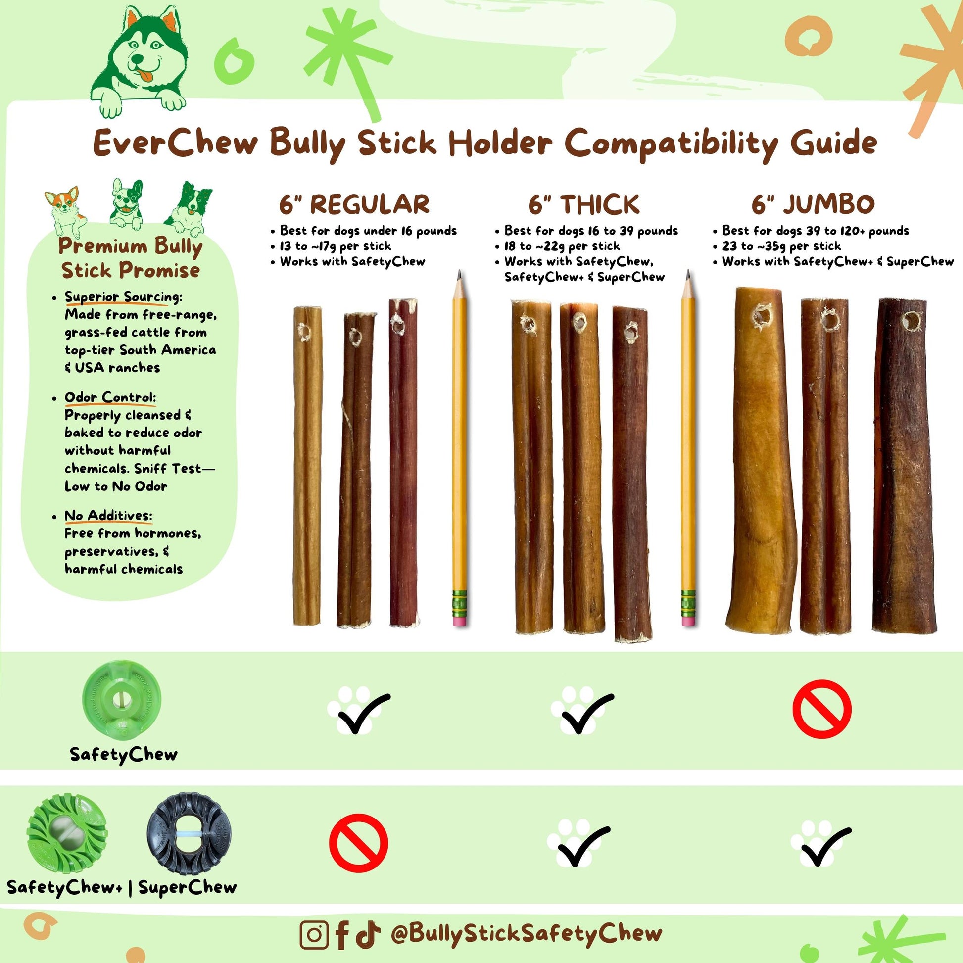 SafetyChew Small Dog Starter Pack: Pin-Lock Bully Stick Holder +  All-Natural Bully Sticks for Dogs Under 16lbs - Doot's Pet LLC Collars For A Cause
