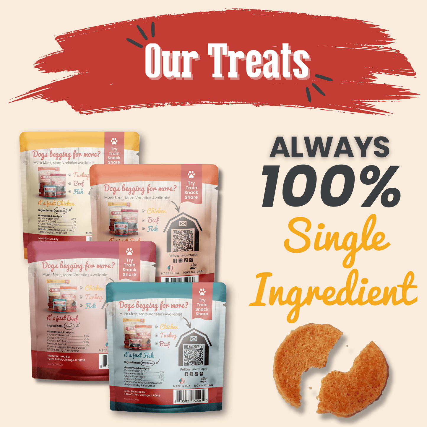 Snack Pack Dog Treat Sampler - Doot's Pet LLC Collars For A Cause