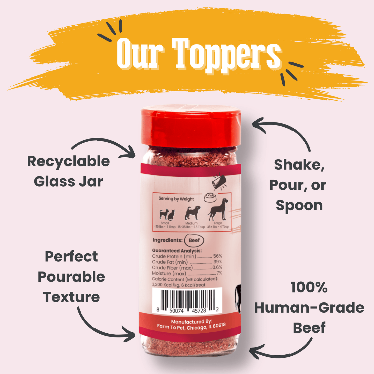 Treat Topper Beef Dog Food Topper | Powdered Meal Topper for Pets - Doot's Pet LLC Collars For A Cause