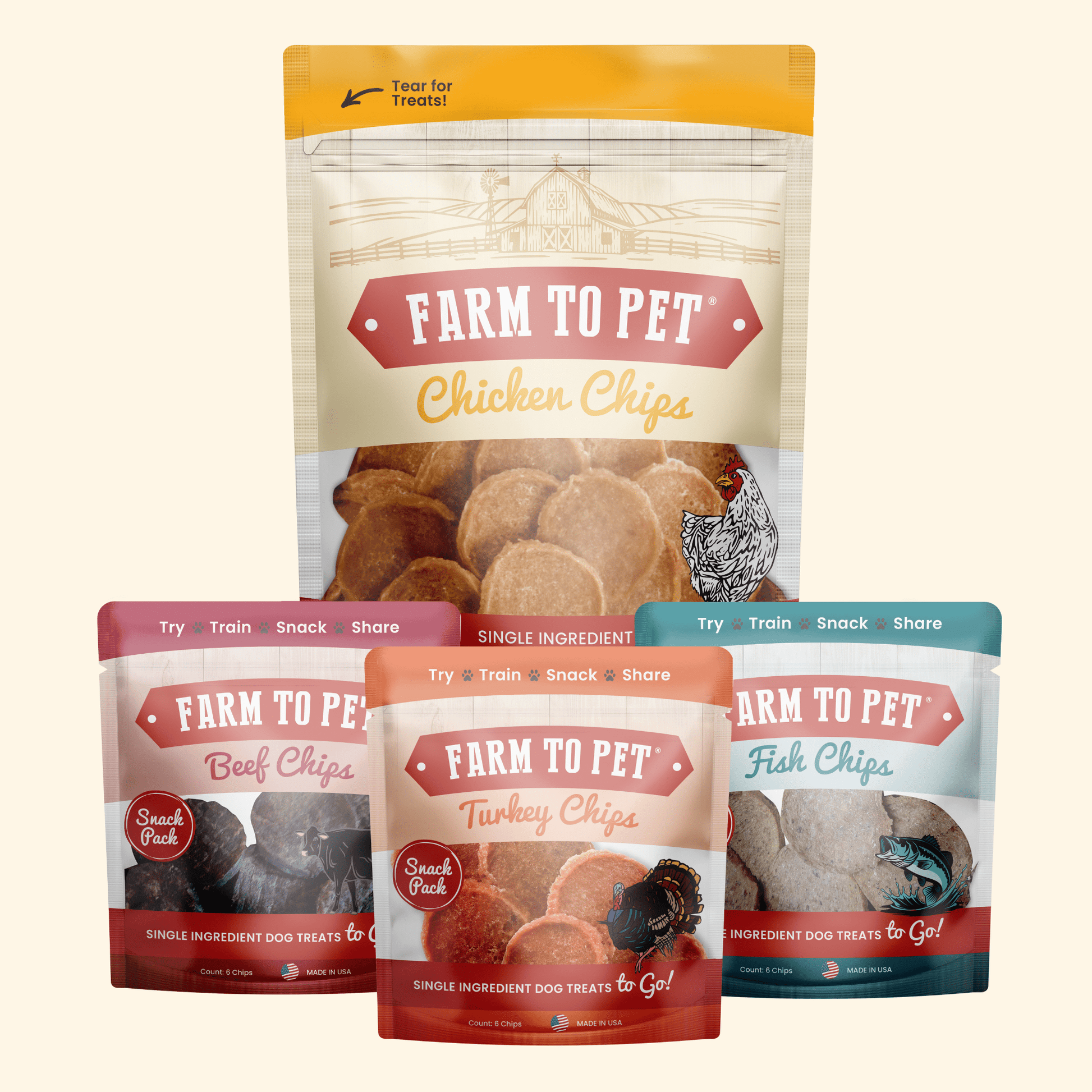 Puppy Packs 'n Snacks Dog Treat Starter Pack | Single-Ingredient Training Treats - Doot's Pet LLC Collars For A Cause