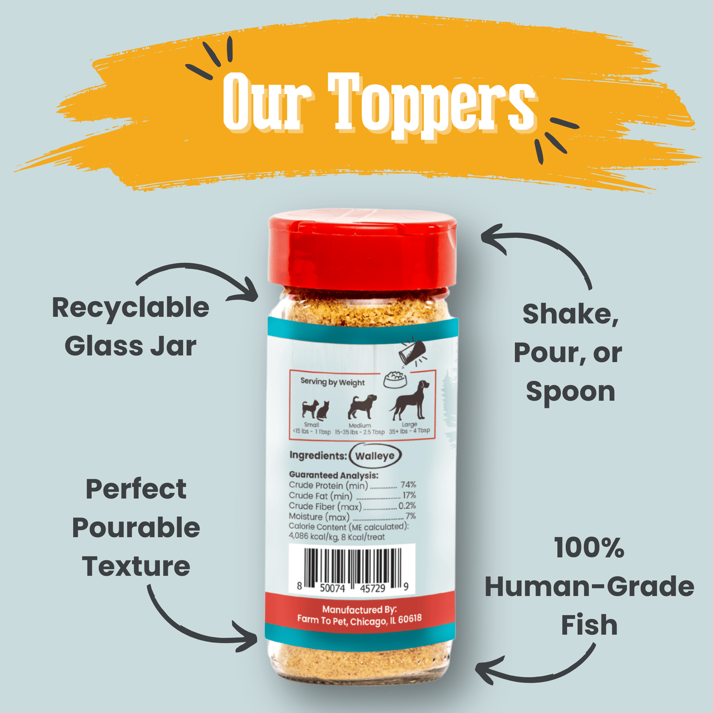 Treat Topper Fish Dog Food Topper | Low-Fat Meal Topper for Pets - Doot's Pet LLC Collars For A Cause